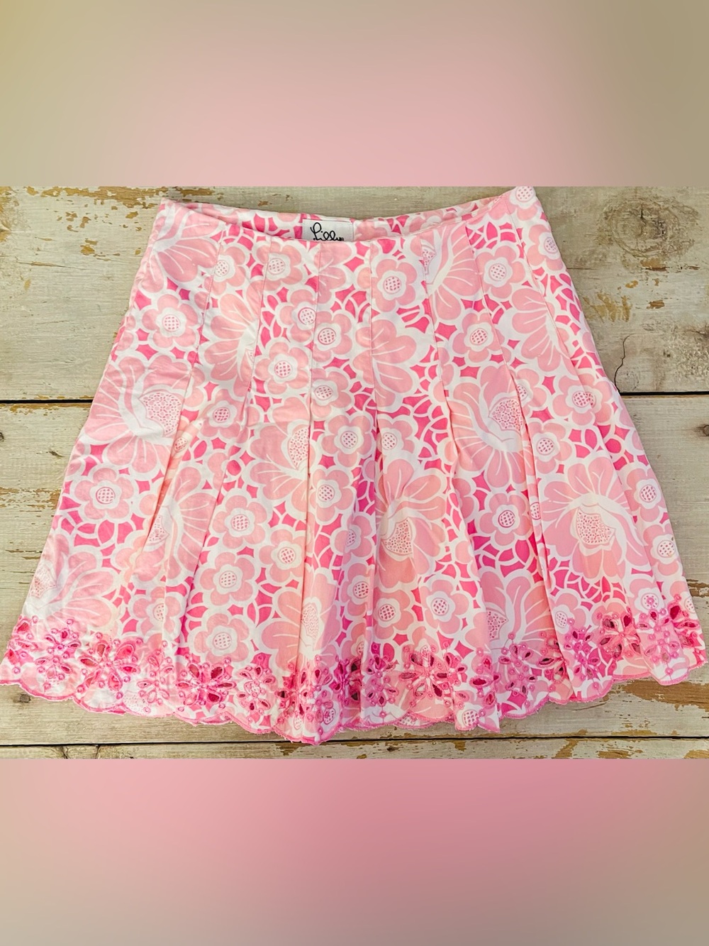 Girl’s Lilly Pulitzer white label pink skirt - size 8